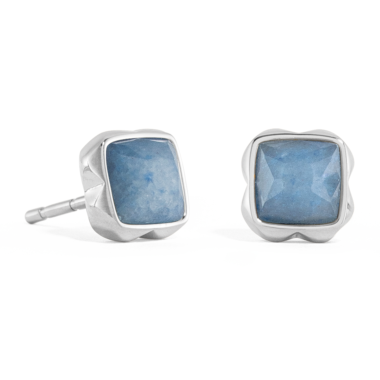Birthstone März Ohrringe Blauer Aventurin Silber von COEUR DE LION – Detailaufnahme
