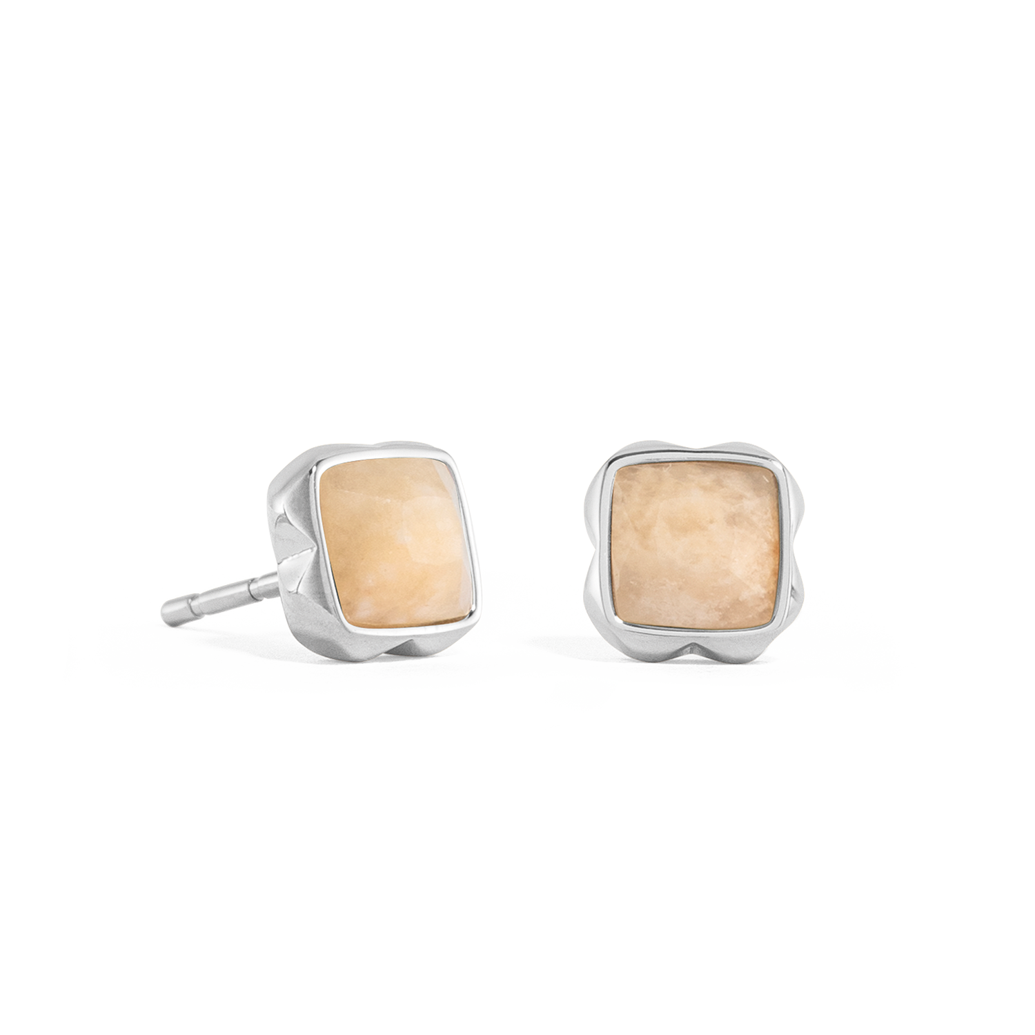 Birthstone Juni Ohrringe Crème Jade Silber von COEUR DE LION