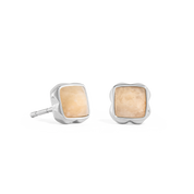 Birthstone Juni Ohrringe Crème Jade Silber von COEUR DE LION