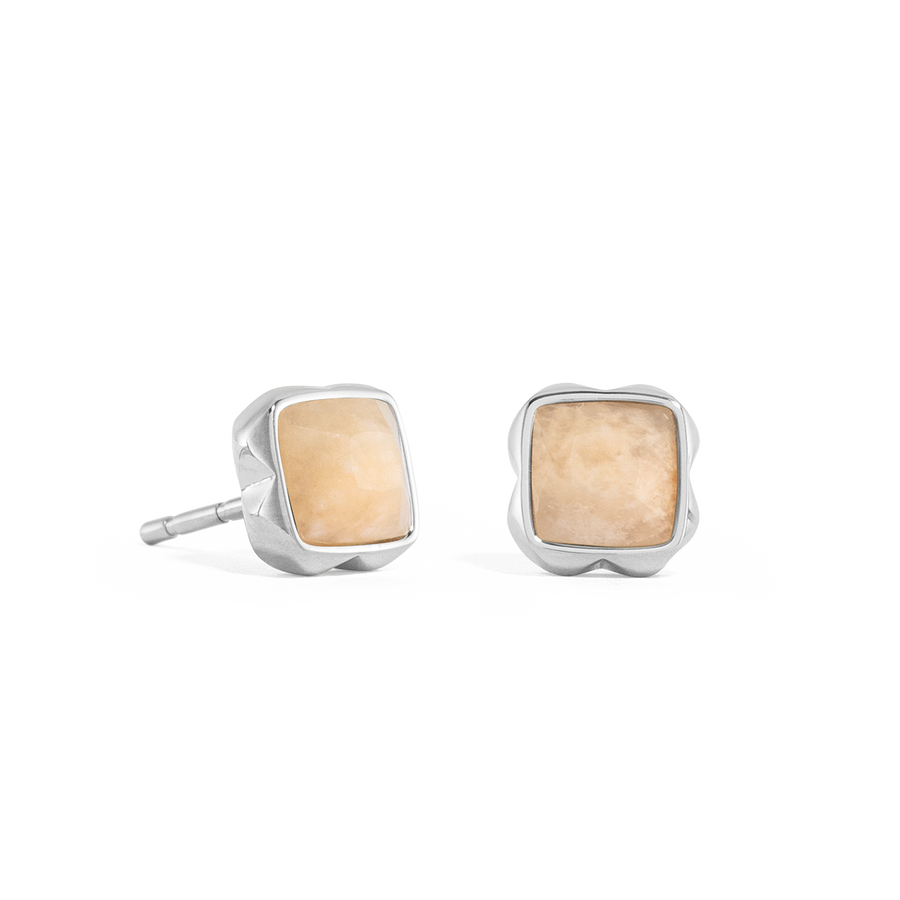 Birthstone Juni Ohrringe Crème Jade Silber
