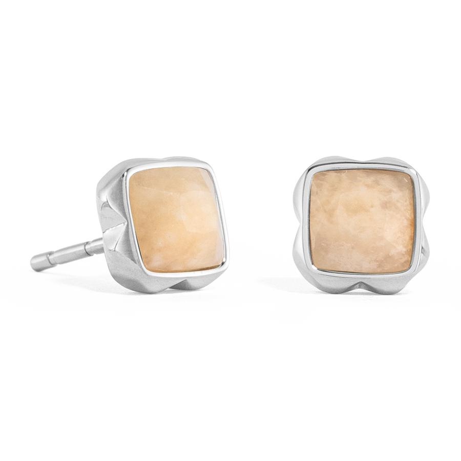 Birthstone Juni Ohrringe Crème Jade Silber