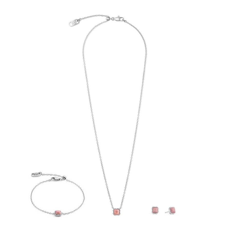 Birthstone Juli Ohrringe Rhodochrosit Silber