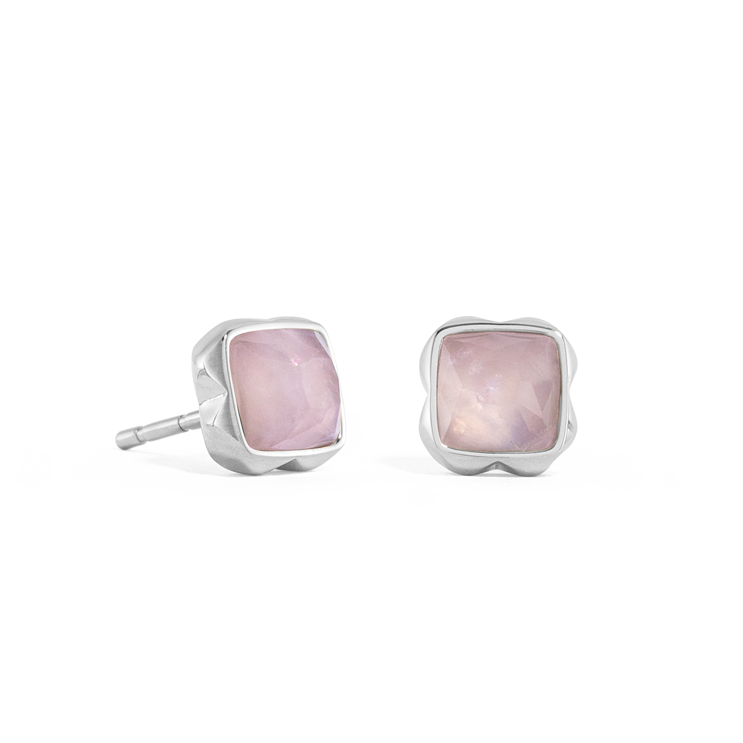 Birthstone Oktober Ohrringe Rosenquarz Silber
