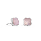 Birthstone Oktober Ohrringe Rosenquarz Silber