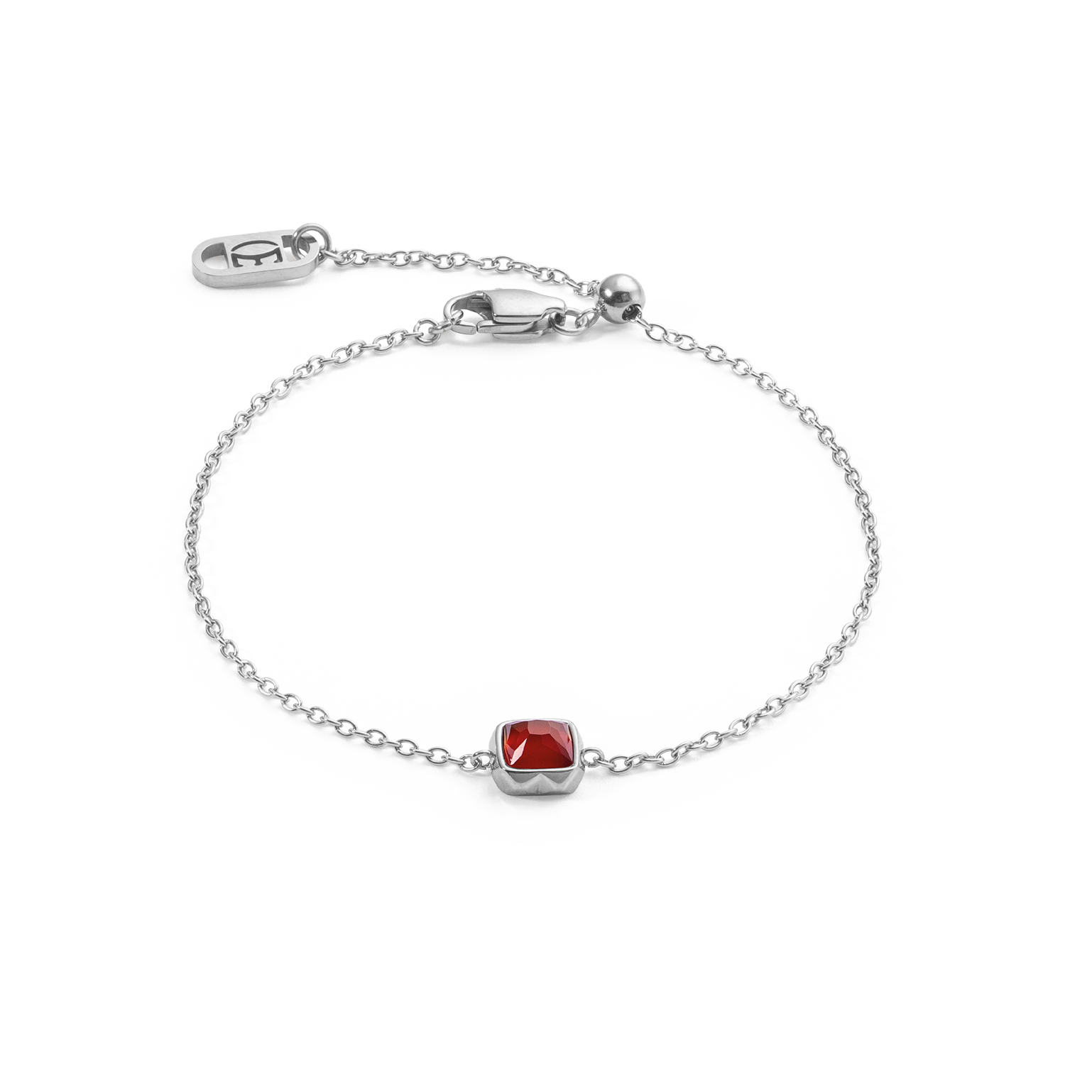 Birthstone Januar Armband Roter Achat Silber von COEUR DE LION