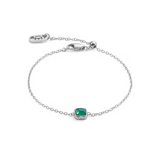 Birthstone Mai Armband Grüner Achat Silber