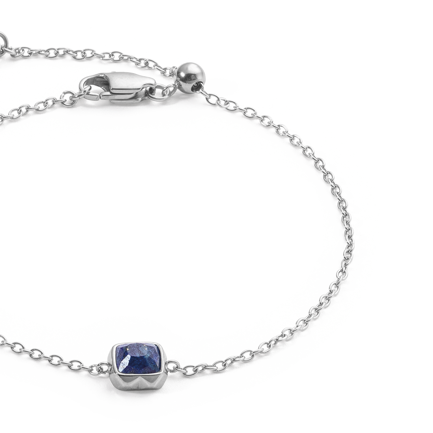 Birthstone September Armband Lapislazuli Silber von COEUR DE LION – Detailaufnahme