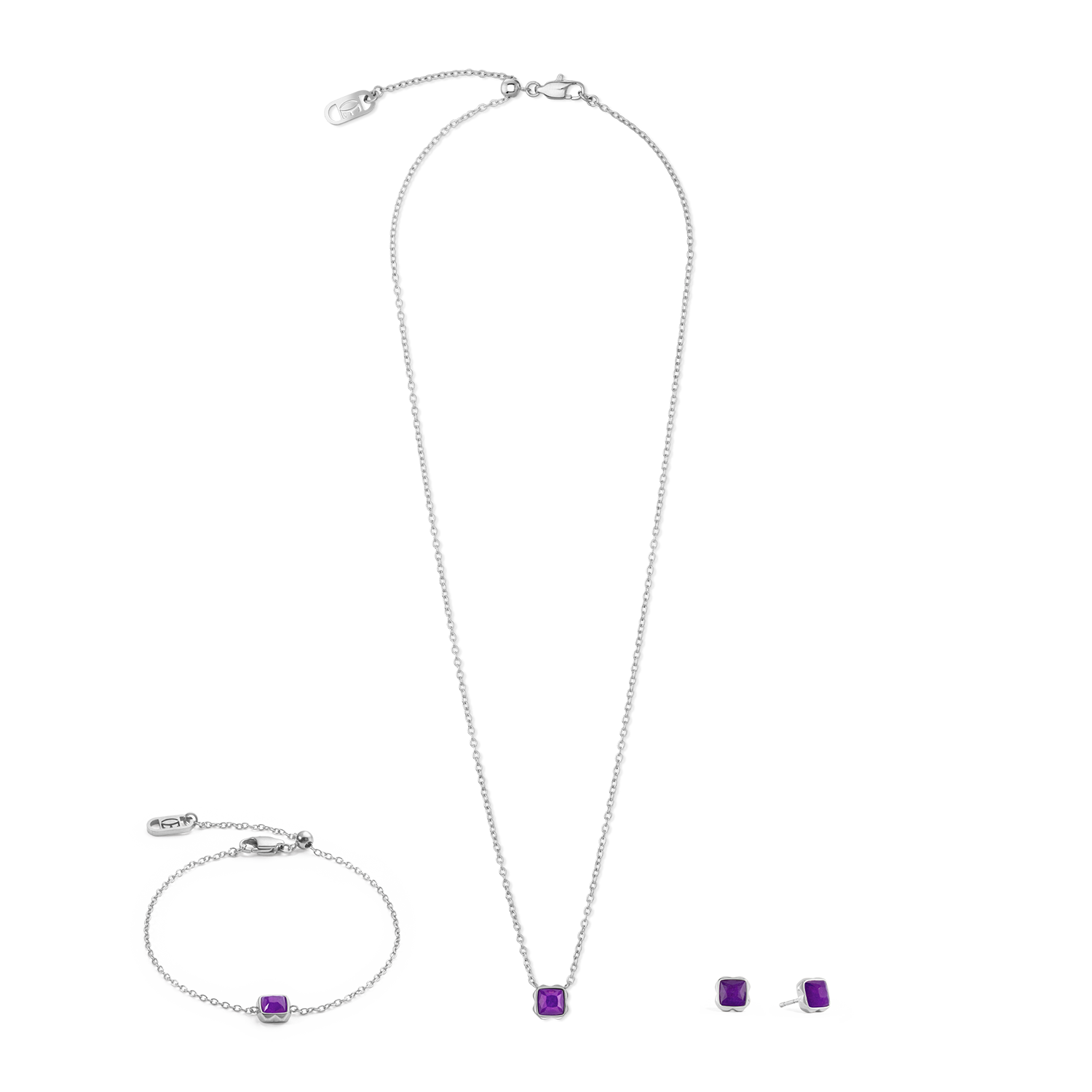 Birthstone Februar Armband Sugilith Silber von COEUR DE LION – im Set mit passenden Schmuckstücken