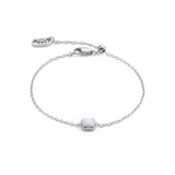 Birthstone April Armband Weißer Quarz Silber