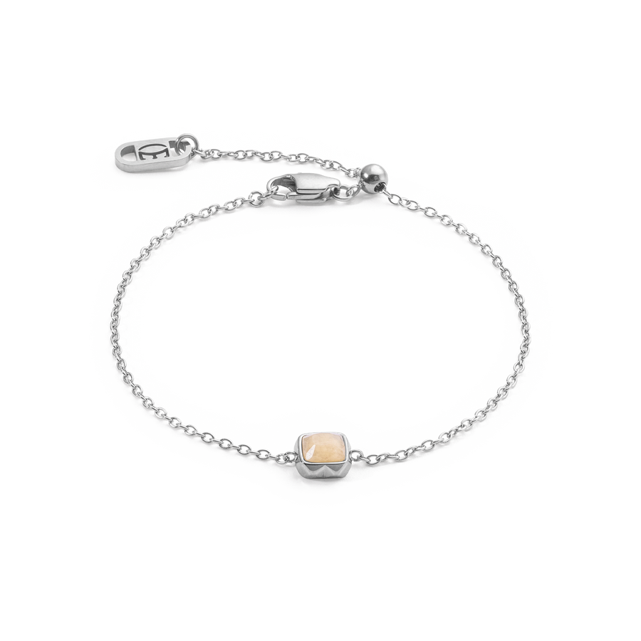 Birthstone Juni Armband Crème Jade Silber