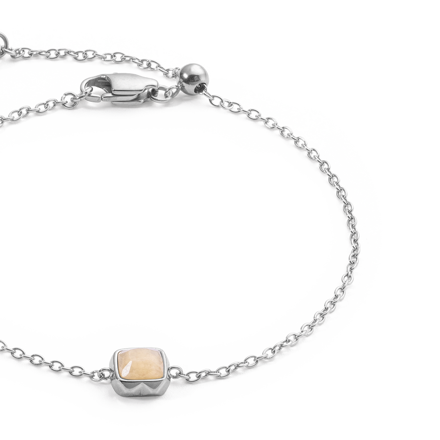 Birthstone Juni Armband Crème Jade Silber