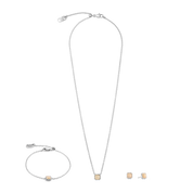 Birthstone Juni Armband Crème Jade Silber von COEUR DE LION – im Set mit passenden Schmuckstücken