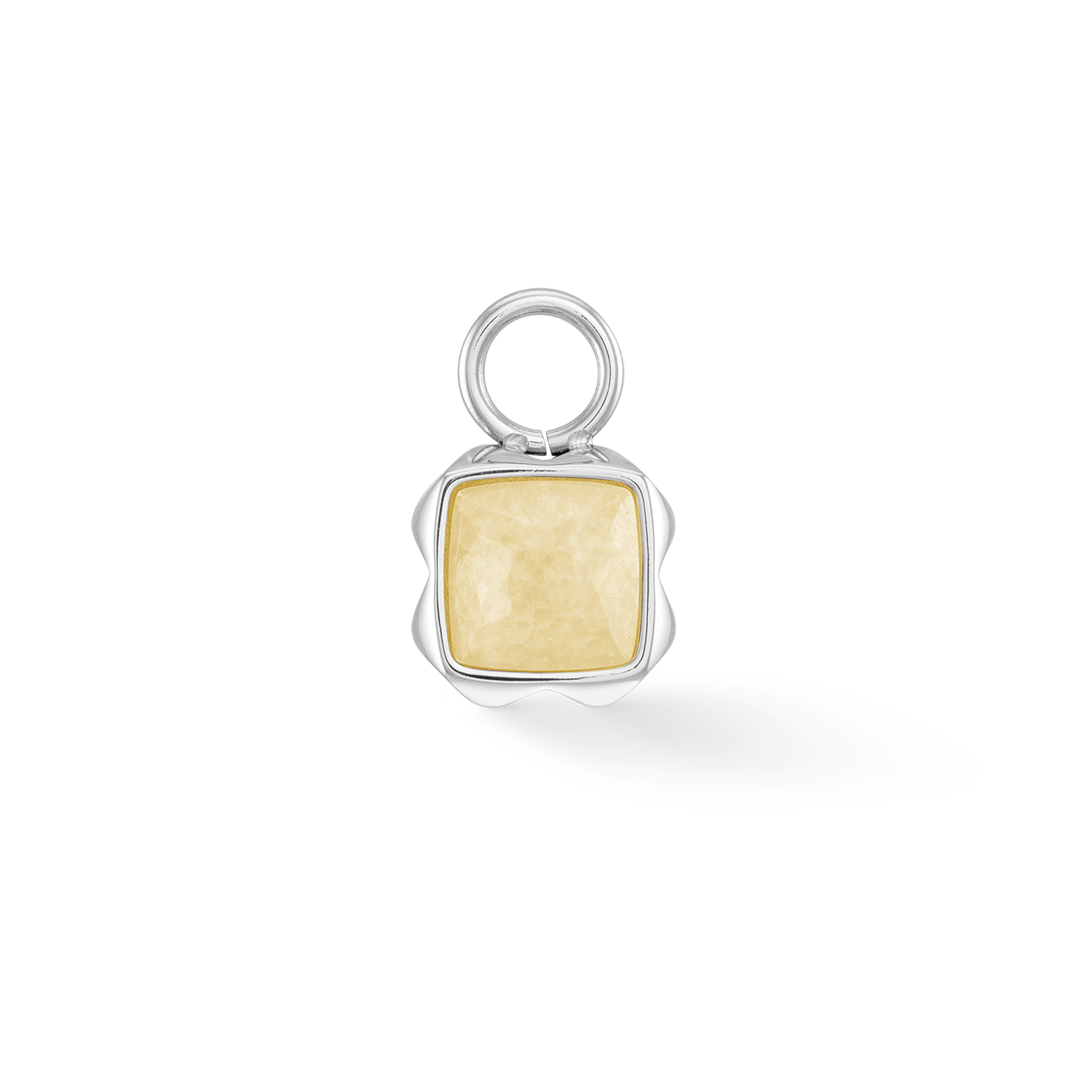 Birthstone November Charm Citrin Silber
