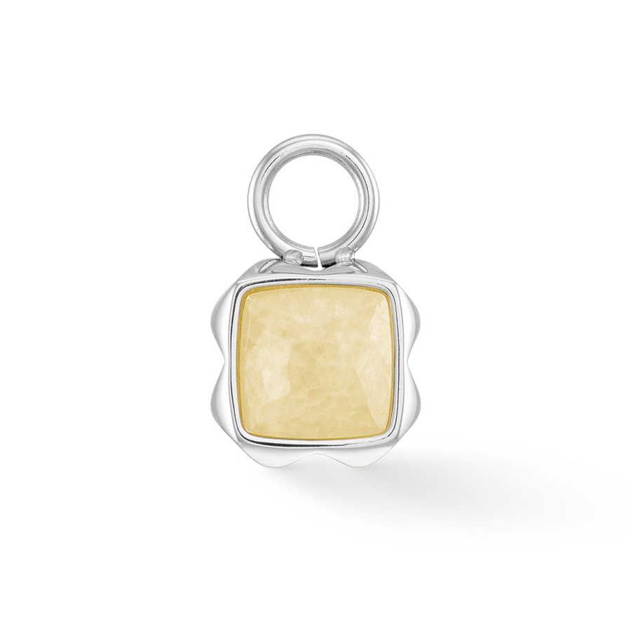 Birthstone November Charm Citrin Silber
