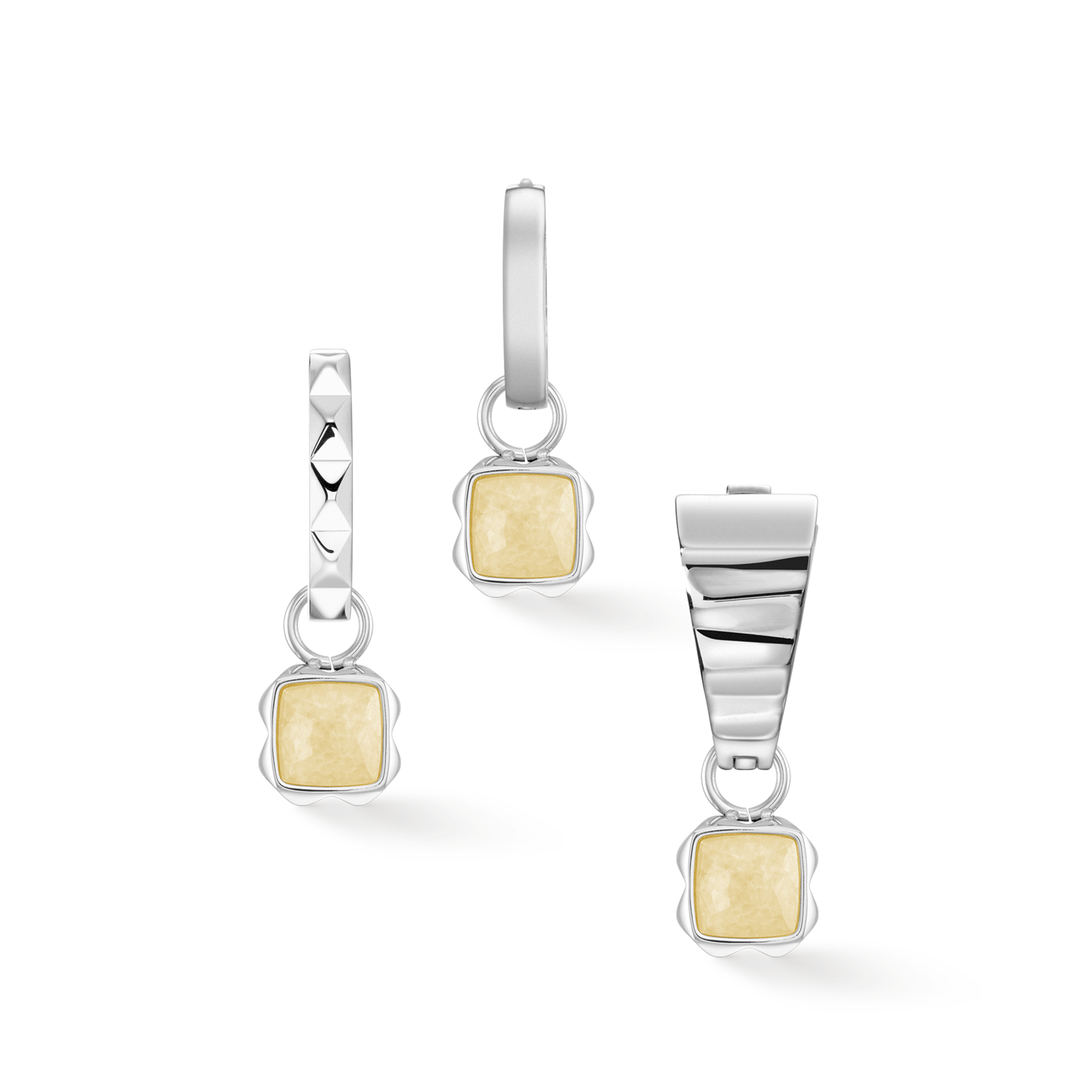 Birthstone November Charm Citrin Silber