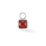 Birthstone Januar Charm Roter Achat Silber
