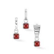 Birthstone Januar Charm Roter Achat Silber von COEUR DE LION – Tragevariante
