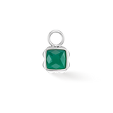Birthstone Mai Charm Grüner Achat Silber