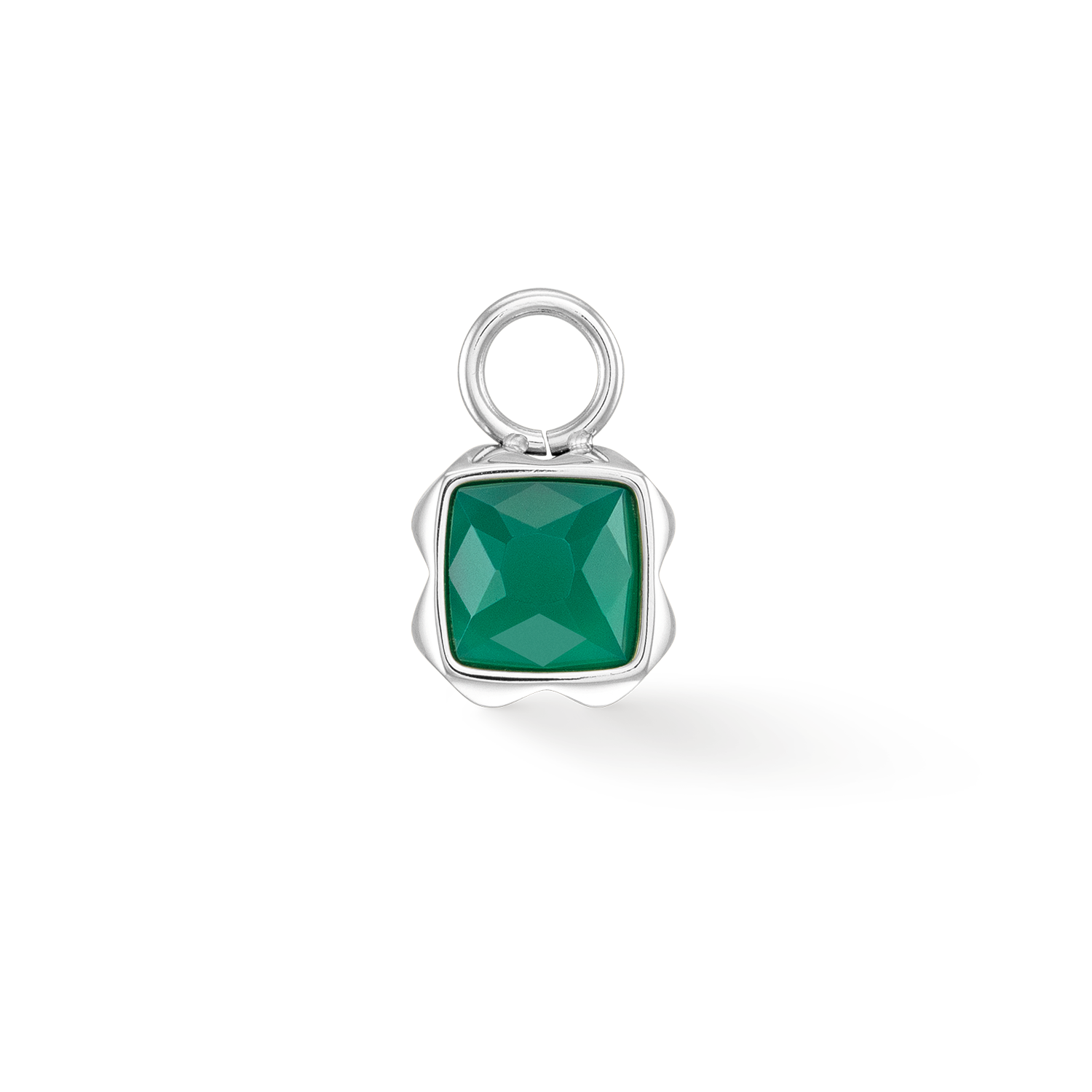 Birthstone Mai Charm Grüner Achat Silber