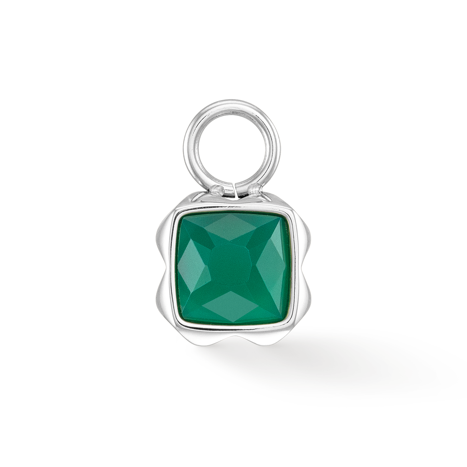 Birthstone Mai Charm Grüner Achat Silber