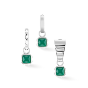 Birthstone Mai Charm Grüner Achat Silber von COEUR DE LION – Tragevariante