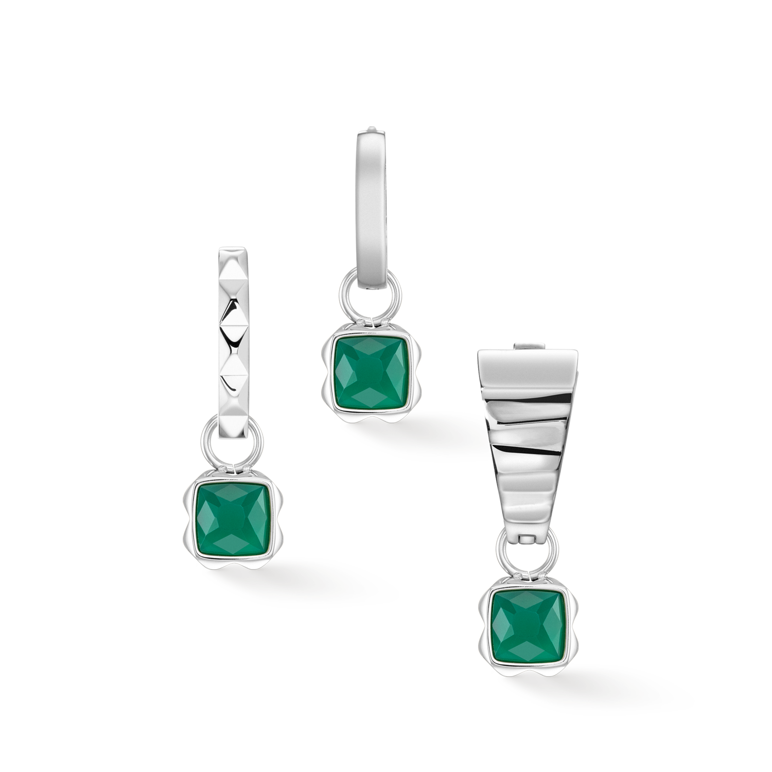 Birthstone Mai Charm Grüner Achat Silber