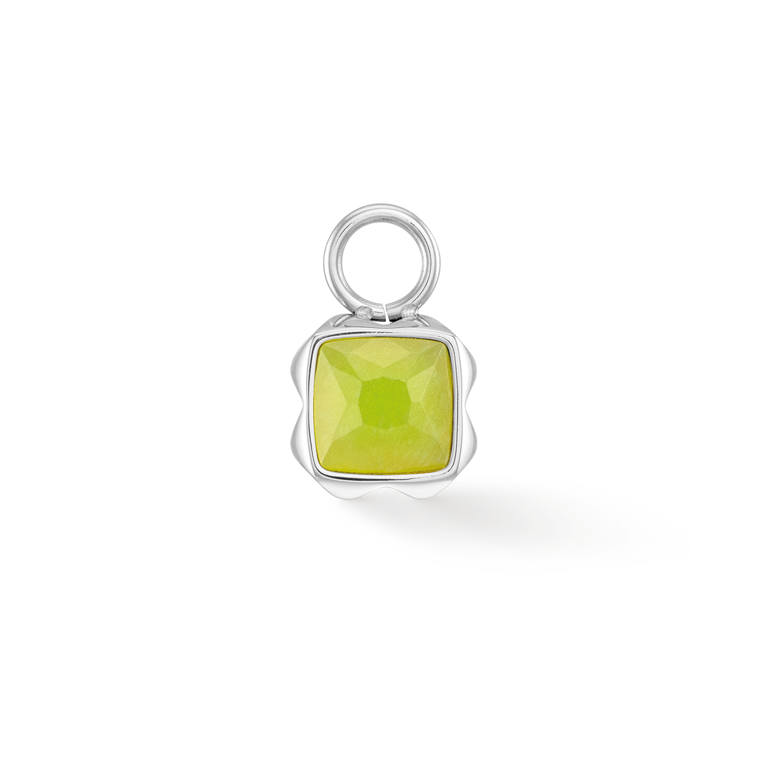 Birthstone August Charm Grüner Jade Silber
