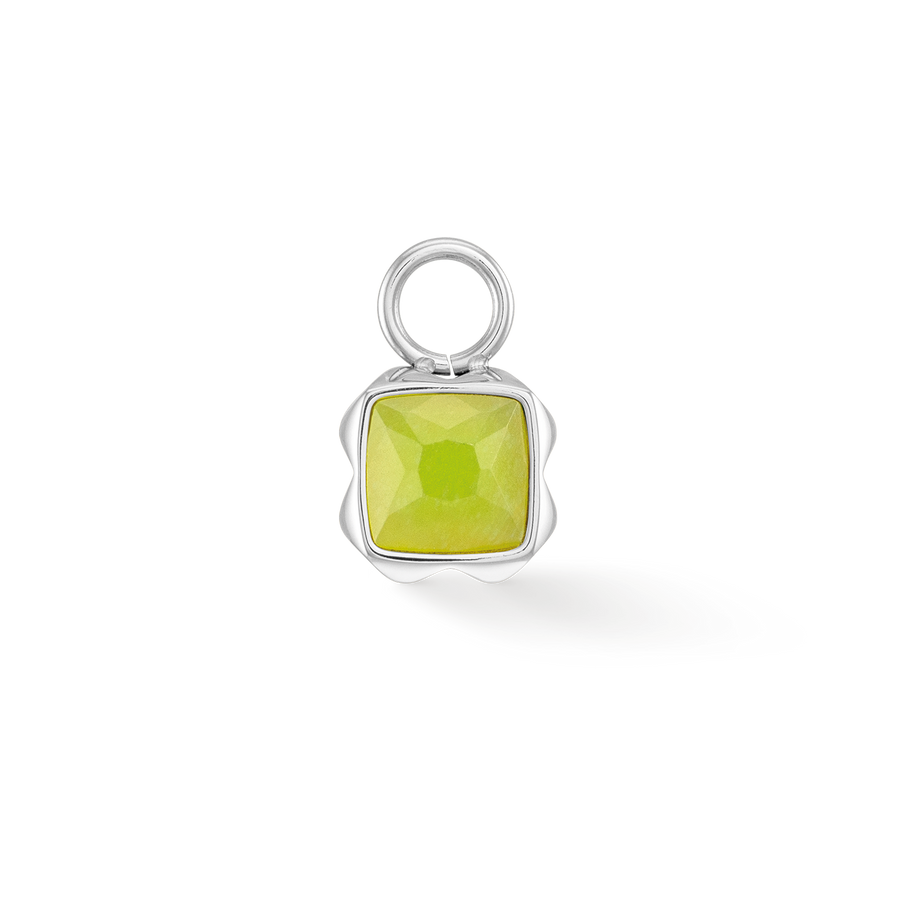 Birthstone August Charm Grüner Jade Silber