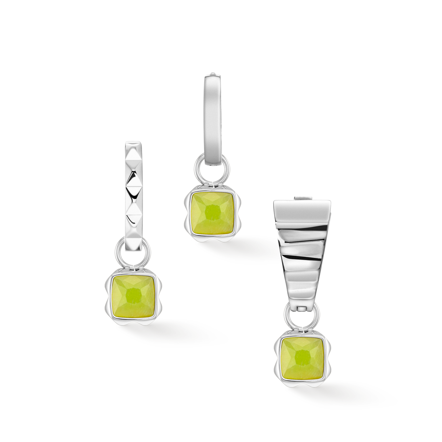 Birthstone August Charm Grüner Jade Silber