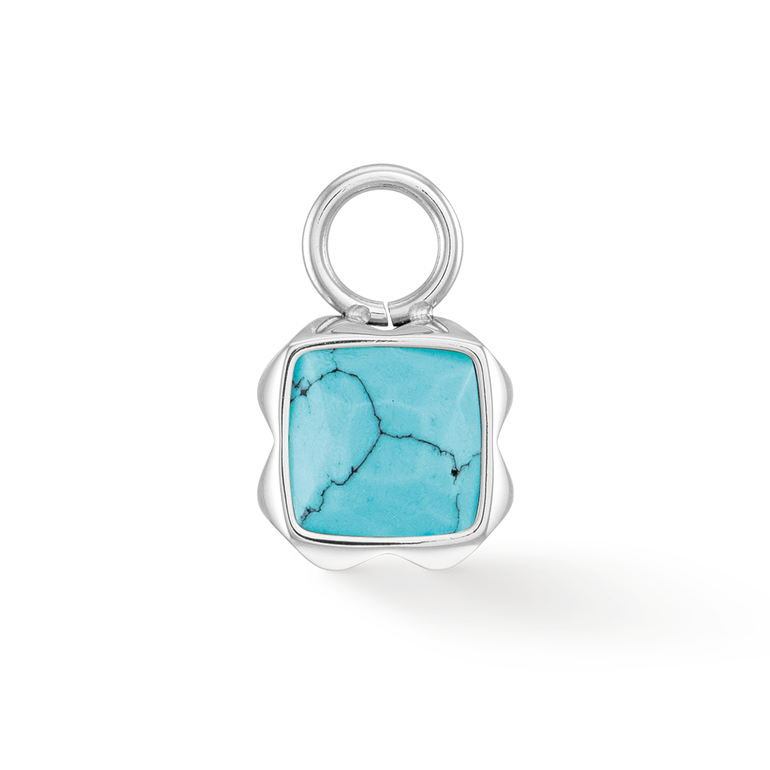 Birthstone Dezember Charm Türkis Silber von COEUR DE LION – Detailaufnahme