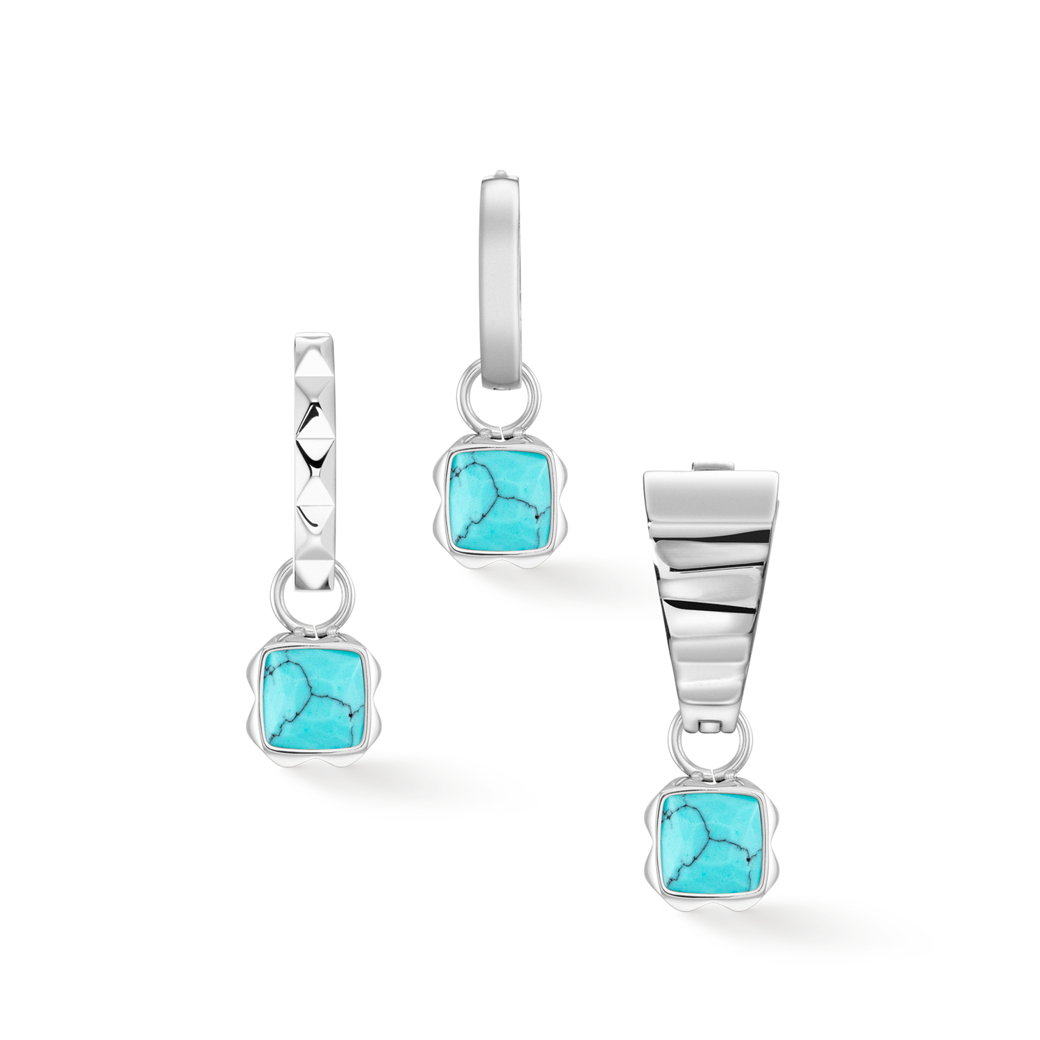 Birthstone Dezember Charm Türkis Silber von COEUR DE LION – Tragevariante