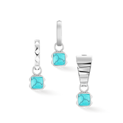 Birthstone Dezember Charm Türkis Silber von COEUR DE LION – Tragevariante