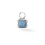 Birthstone März Charm Blauer Aventurin Silber
