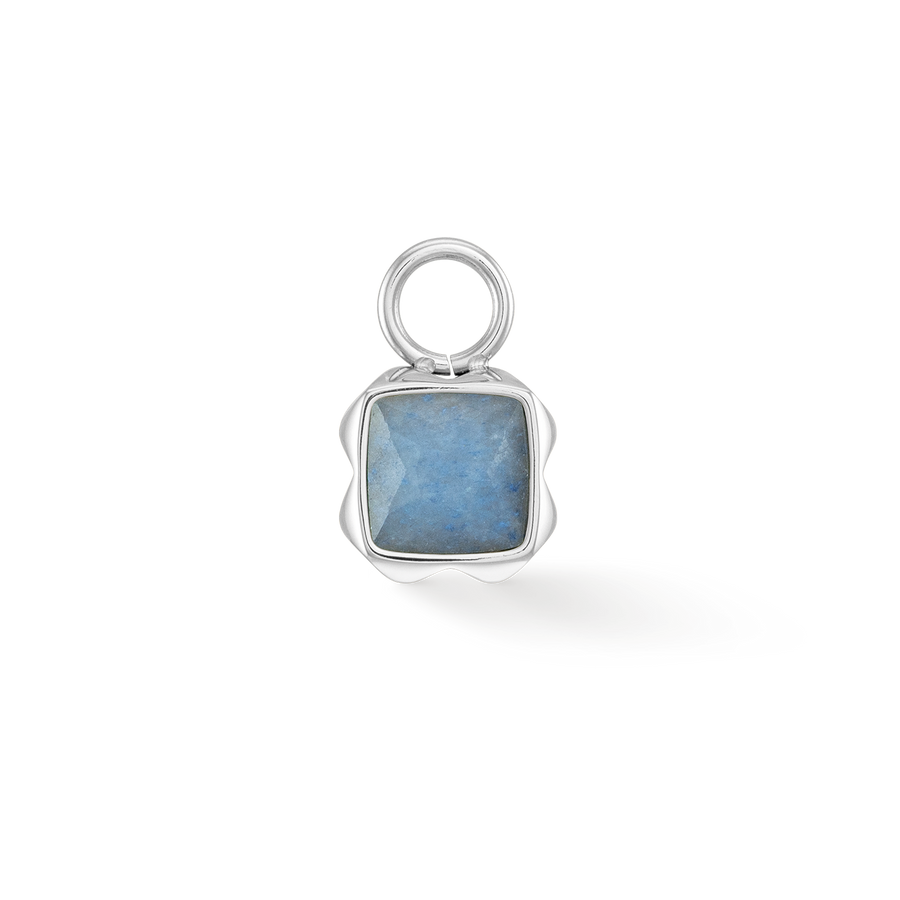 Birthstone März Charm Blauer Aventurin Silber