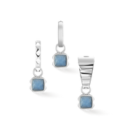 Birthstone März Charm Blauer Aventurin Silber von COEUR DE LION – Tragevariante