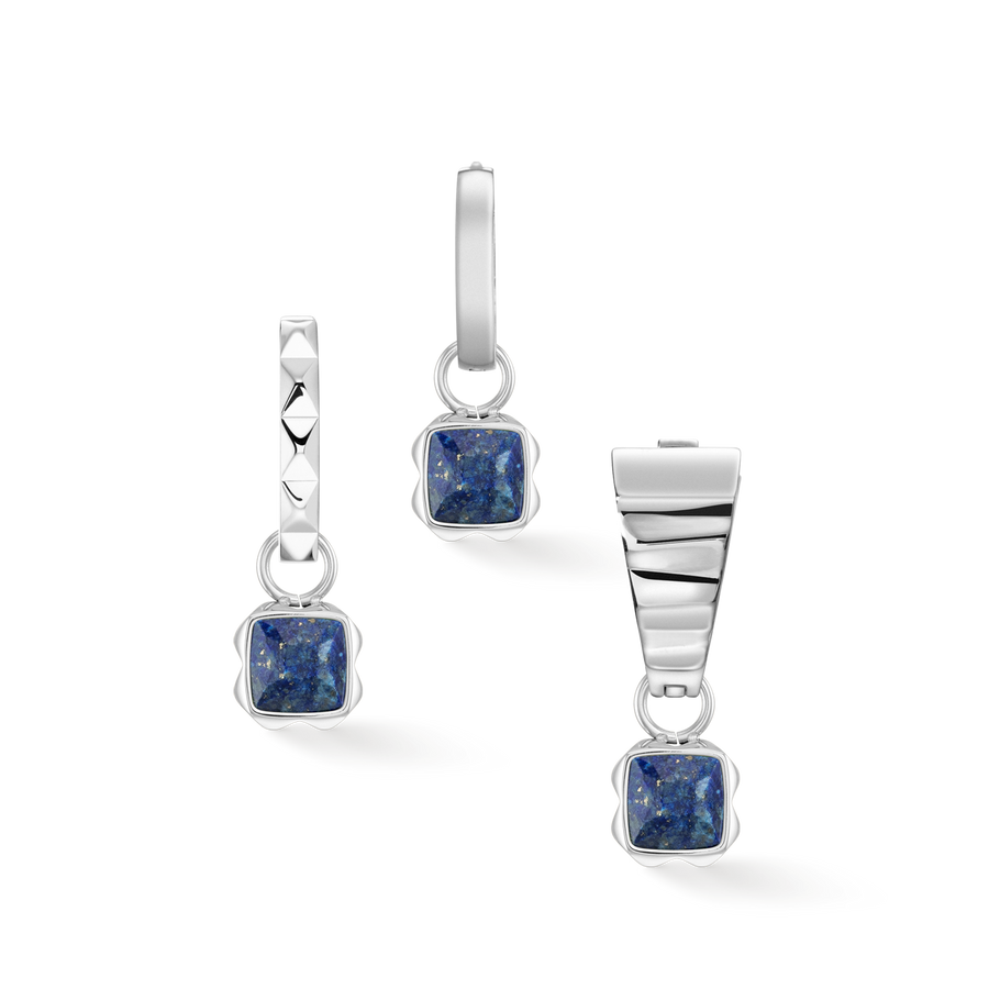 Birthstone September Charm Lapislazuli Silber