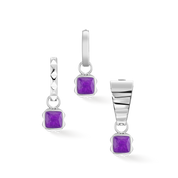 Birthstone Februar Charm Sugilith Silber von COEUR DE LION – Tragevariante