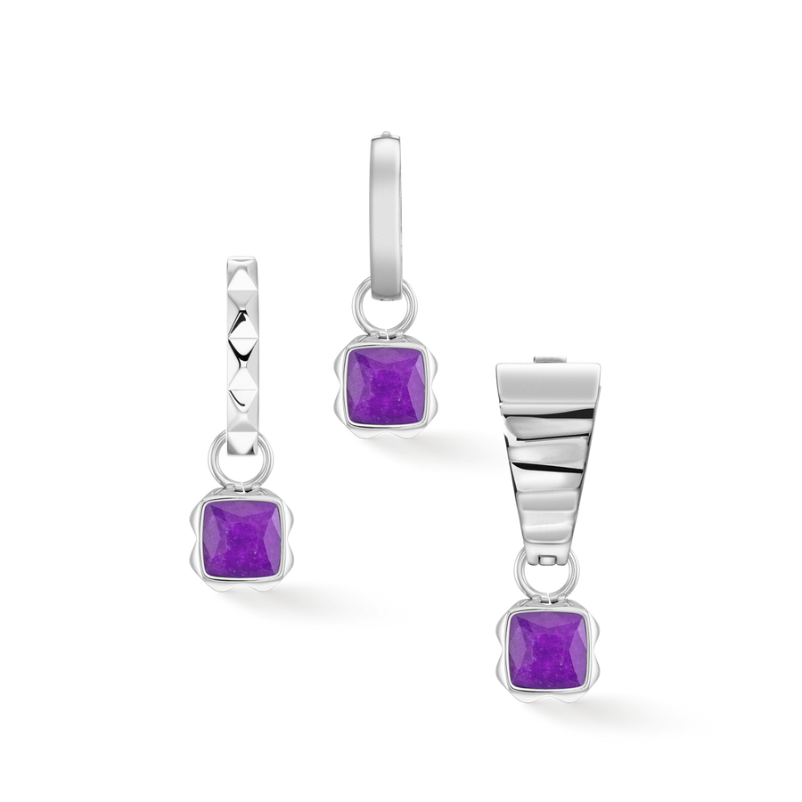 Birthstone Februar Charm Sugilith Silber