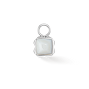 Birthstone April Charm Weißer Quarz Silber von COEUR DE LION