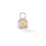 Birthstone Juni Charm Crème Jade Silber