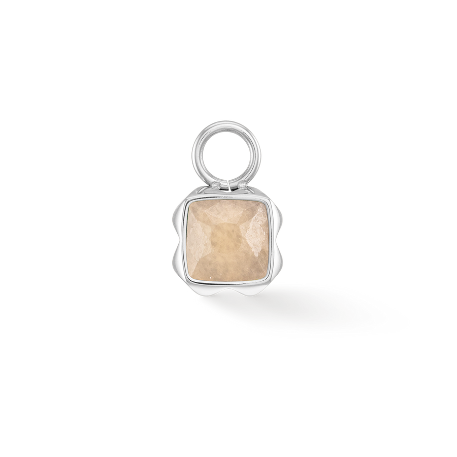 Birthstone Juni Charm Crème Jade Silber