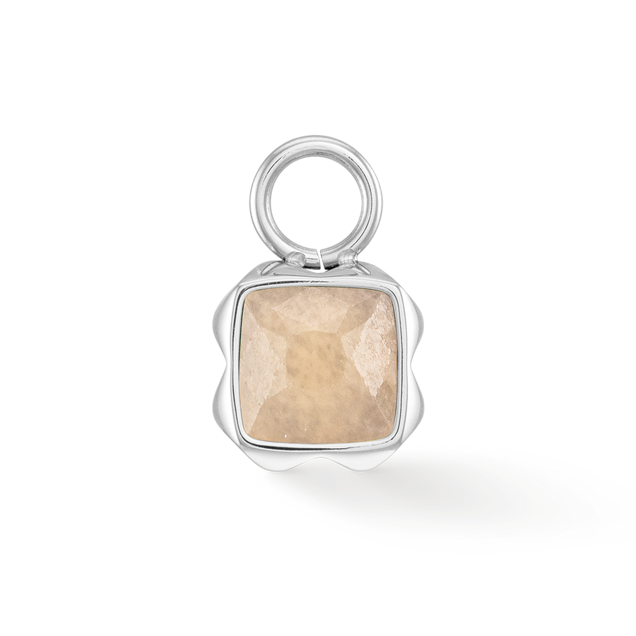 Birthstone Juni Charm Crème Jade Silber