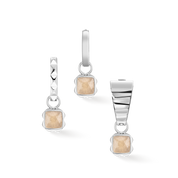 Birthstone Juni Charm Crème Jade Silber von COEUR DE LION – Tragevariante