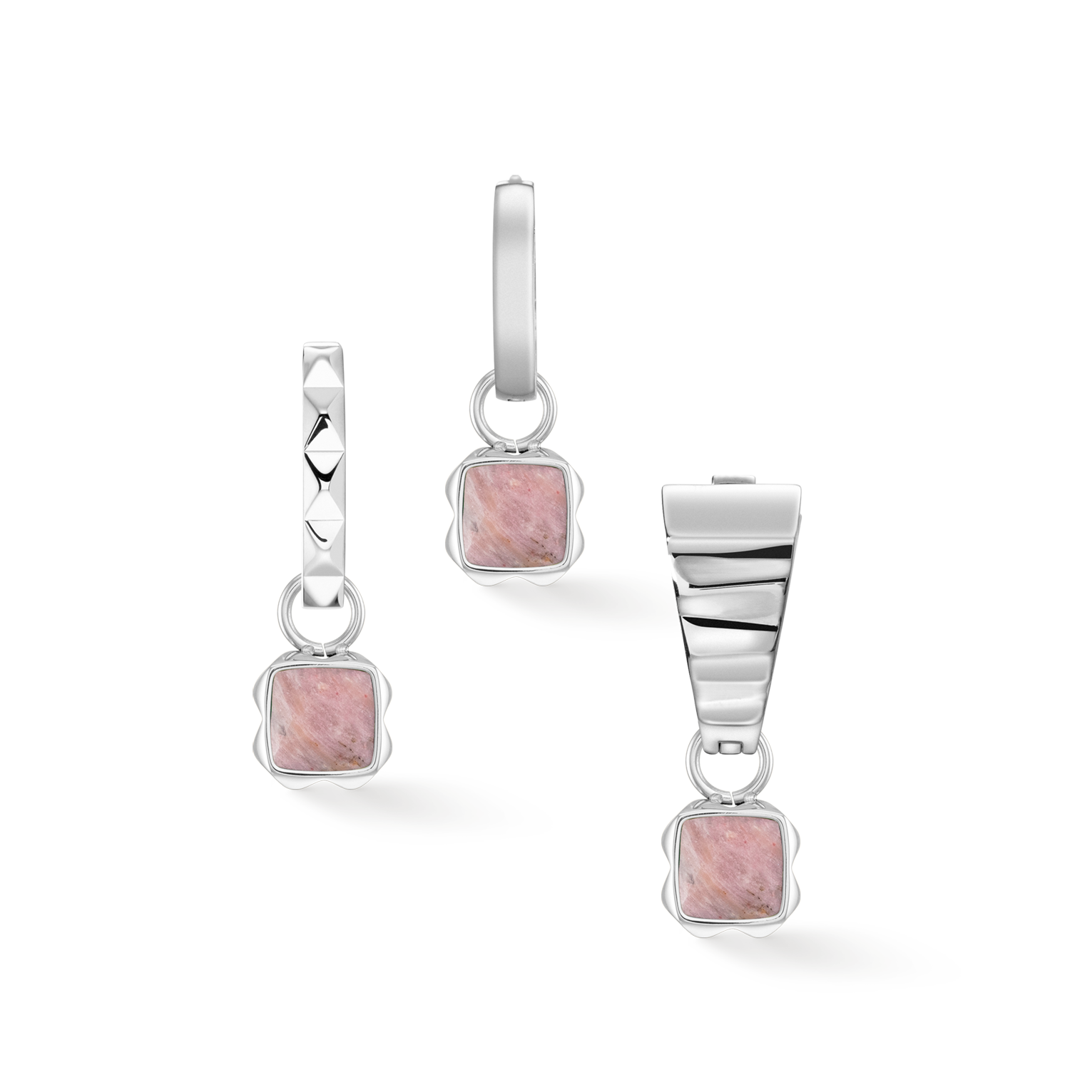 Birthstone Juli Charm Rhodochrosit Silber von COEUR DE LION – Tragevariante
