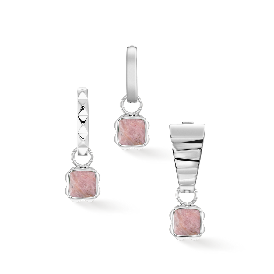 Birthstone Juli Charm Rhodochrosit Silber