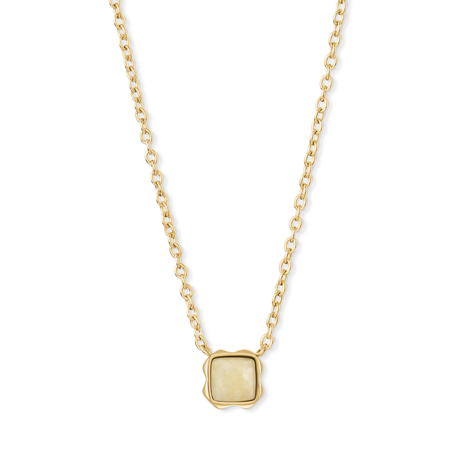 Birthstone November Halskette Citrin Gold von COEUR DE LION – Detailaufnahme