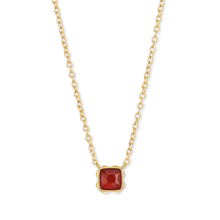 Birthstone Januar Halskette Roter Achat Gold