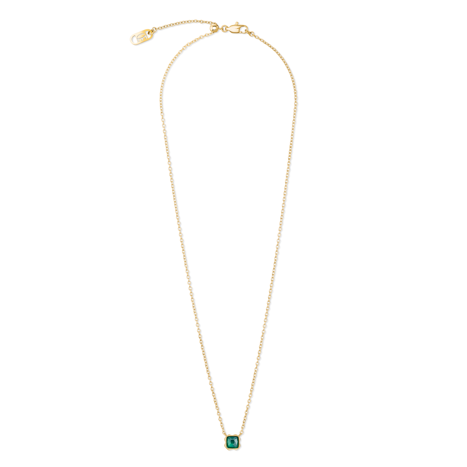 Birthstone Mai Halskette Grüner Achat Gold von COEUR DE LION
