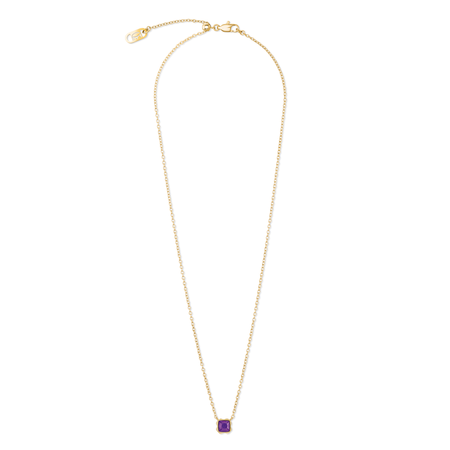 Birthstone Februar Halskette Sugilith Gold