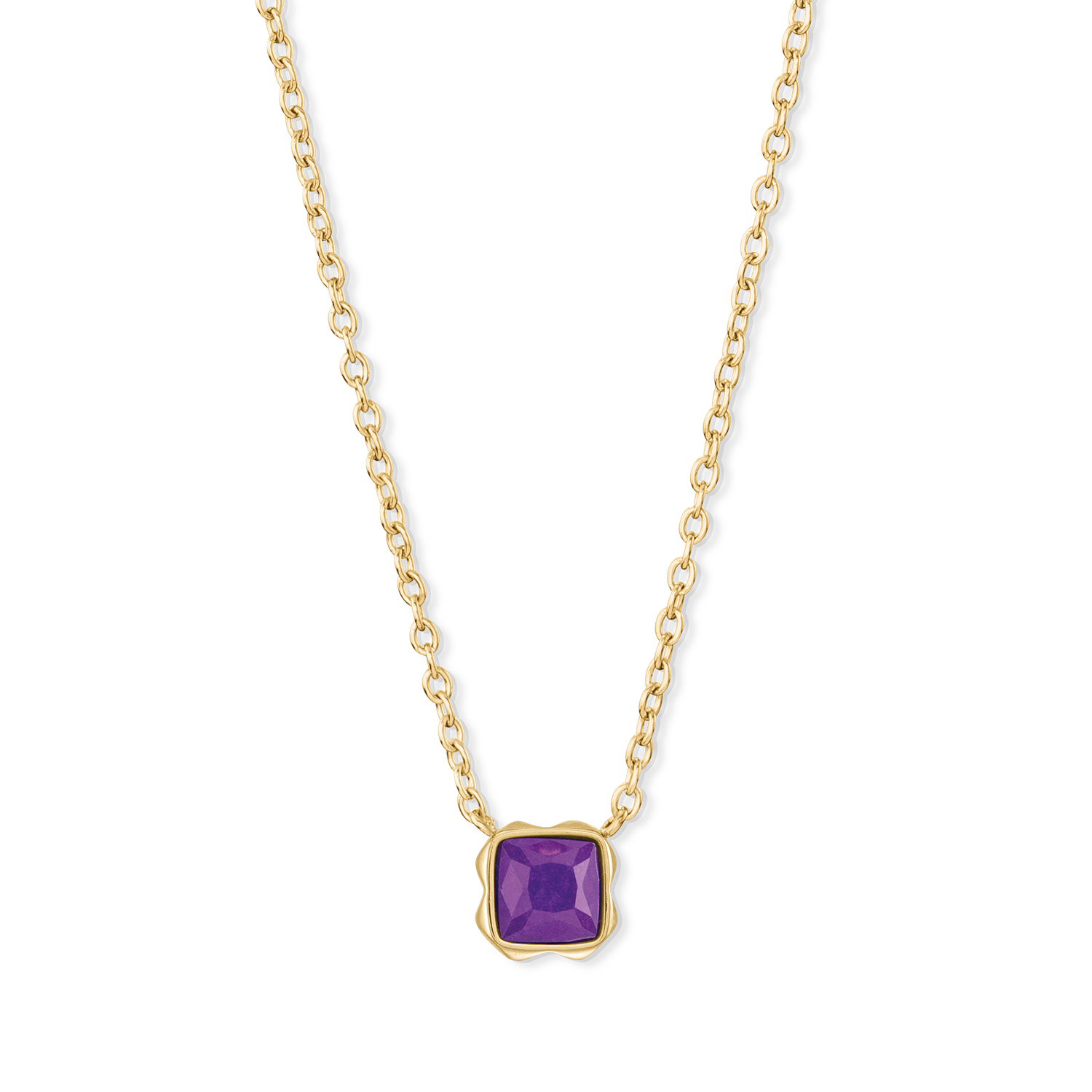 Birthstone Februar Halskette Sugilith Gold von COEUR DE LION – Detailaufnahme